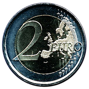 ２ユーロ記念硬貨（にゆーろきねんこうか）：表